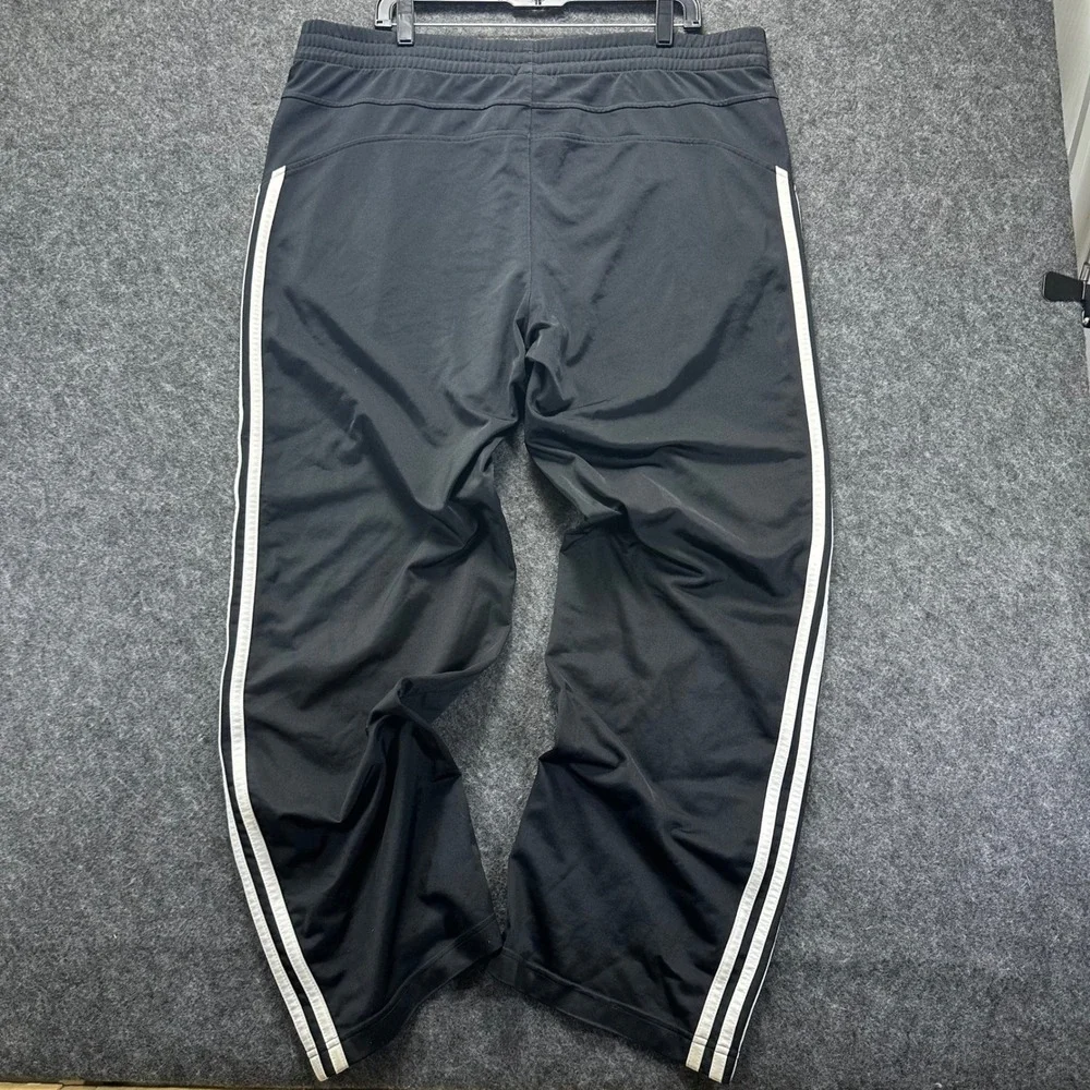 VTG 90s Adidas Mens Black 3-Stripe Straight Leg Track Pants Large